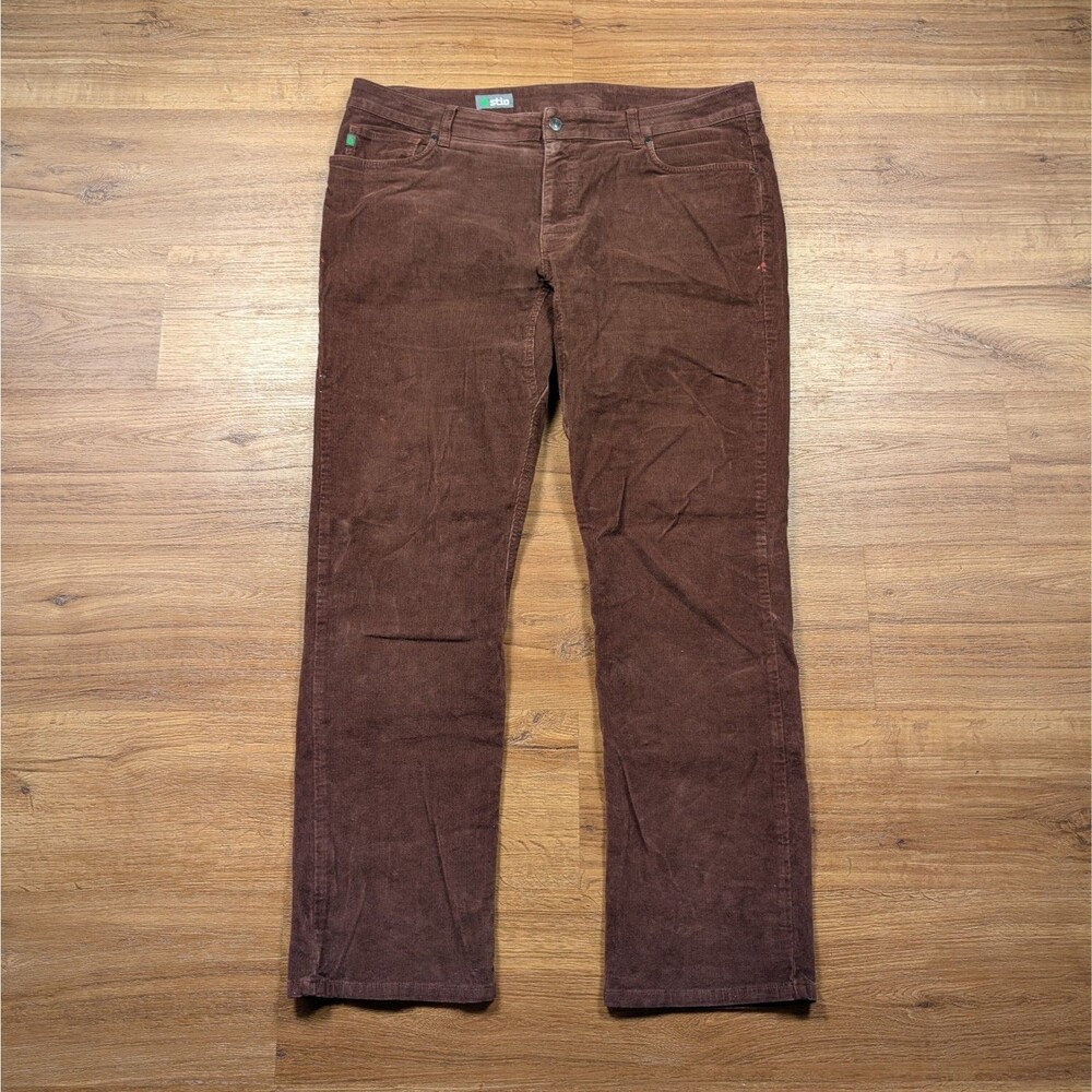 Stio Rivet Corduroy Pants Mens 38R 38x32 Rust Brown Organic Cotton Stretch